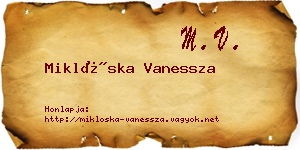 Miklóska Vanessza névjegykártya